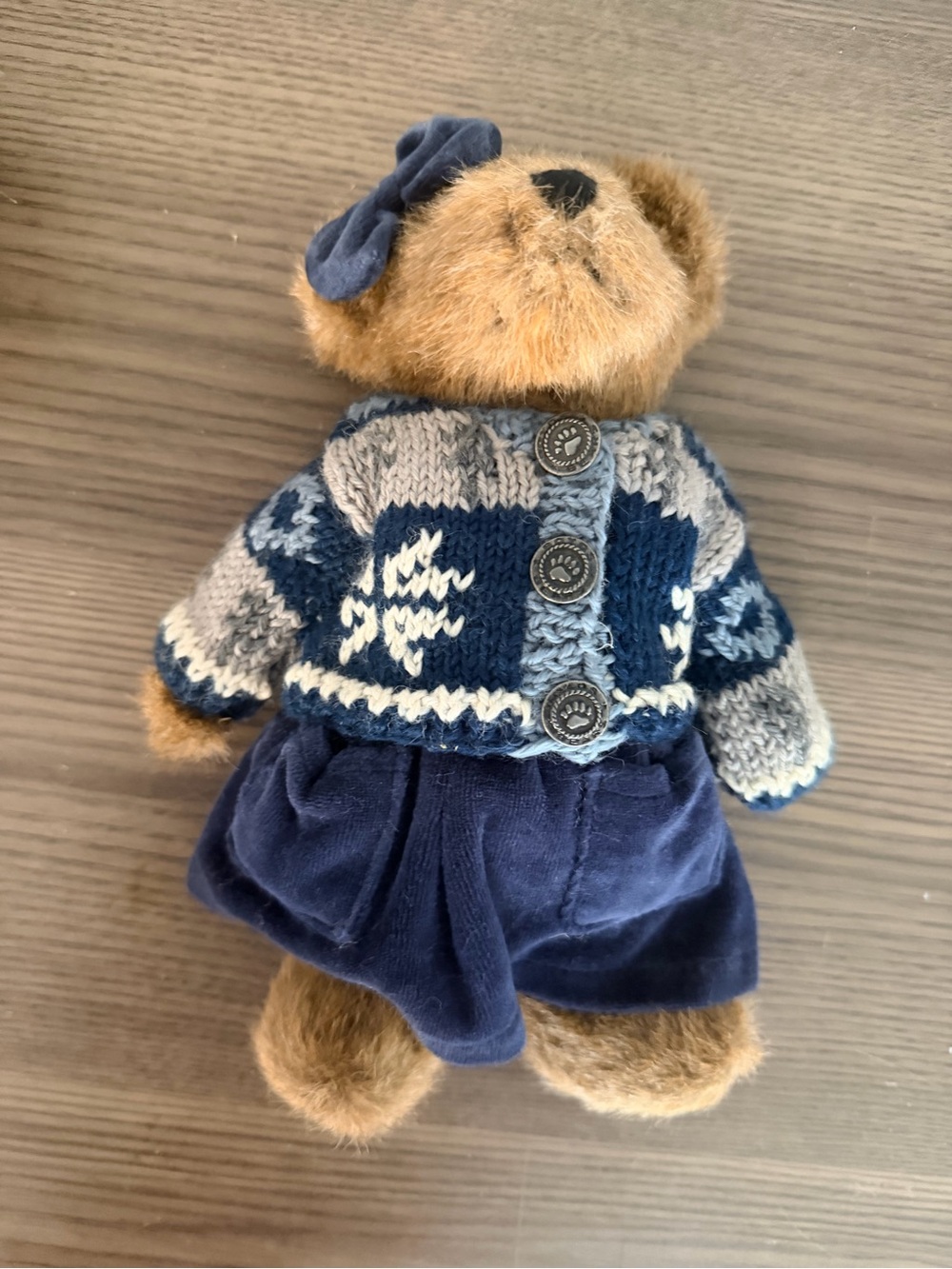Boyds Bears Plush Bear in Blue and Tan Knit Sweater